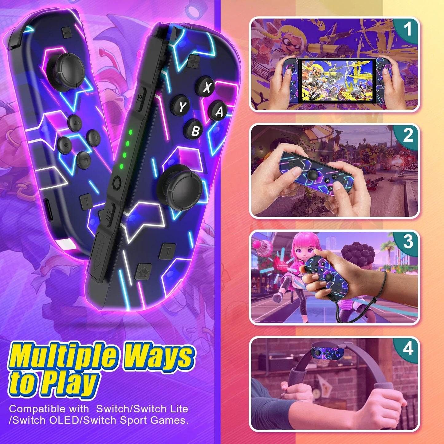 Wireless Joy-Con Controller Set for Nintendo Switch / OLED / Lite